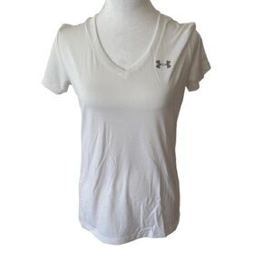 Under Armour White Fitted Short Sleeve T-Shirt